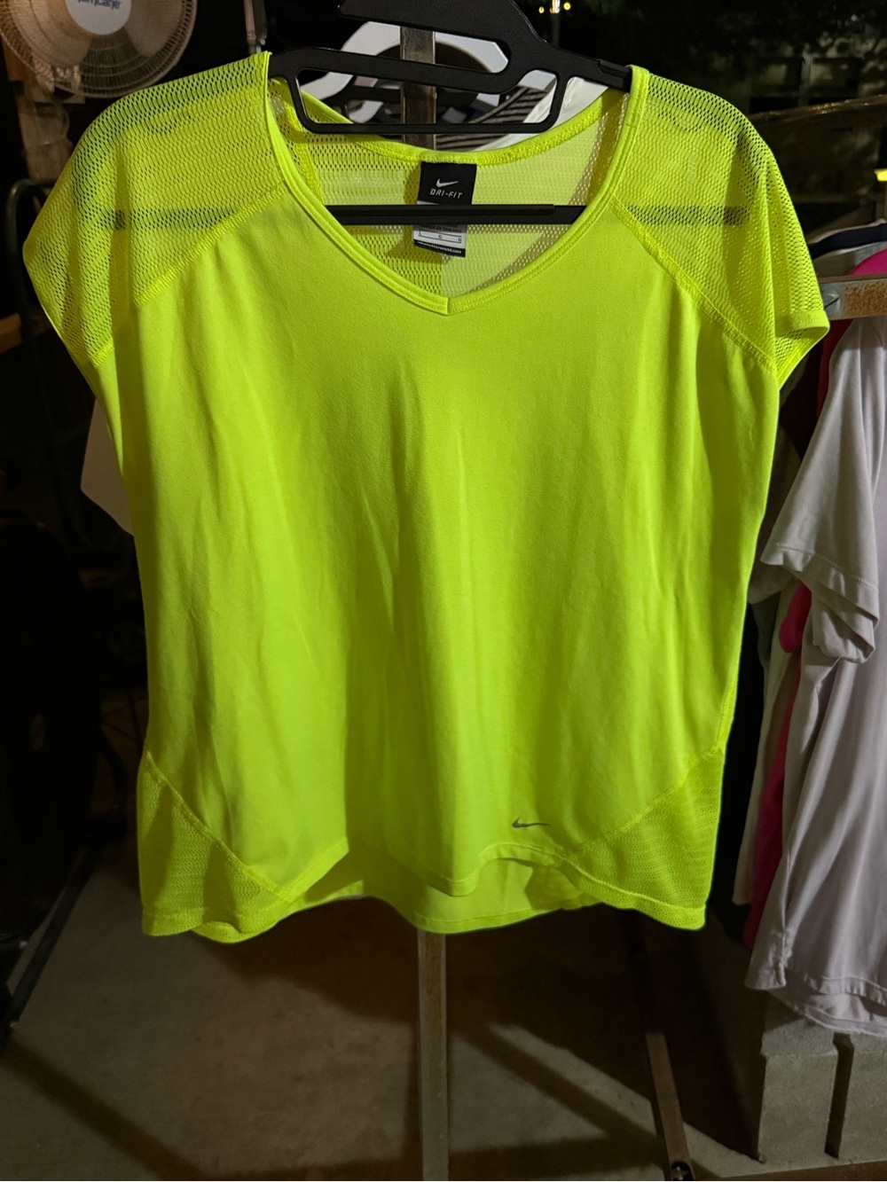 Nike Neon Yellow Short Sleeve Dri-FIT Mesh Athletic Tee